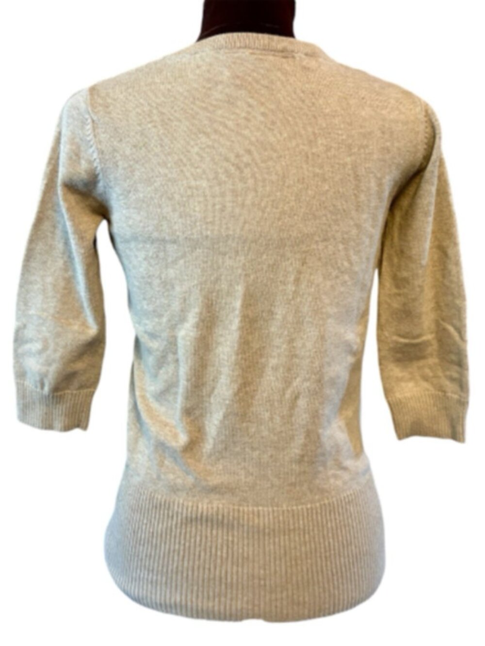 Herbench Tan V-Neck Sweater Pink Brown White Argyle Pattern, Womens size Small - Picture 2 of 6